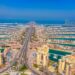 Aerial view of Palm Jumeirah luxury villas in Dubai.